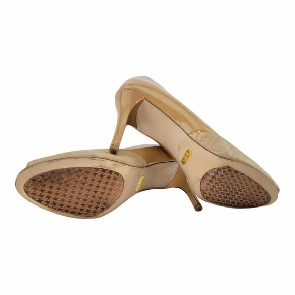 LAUREN Ralph Lauren Rona Peep-Toe Pumps Women's Sz 6B - Nude - Picture 9 of 10